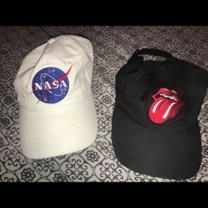 NASA and Rolling Stones dad hats